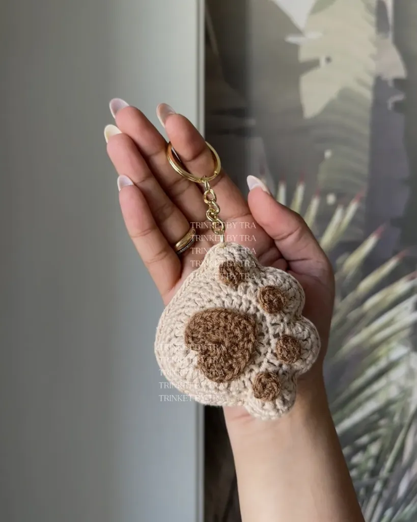 Dog paw keychain