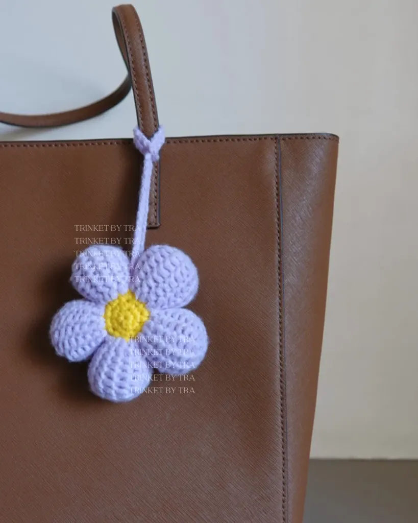 Big floral bag tag (Lavender)