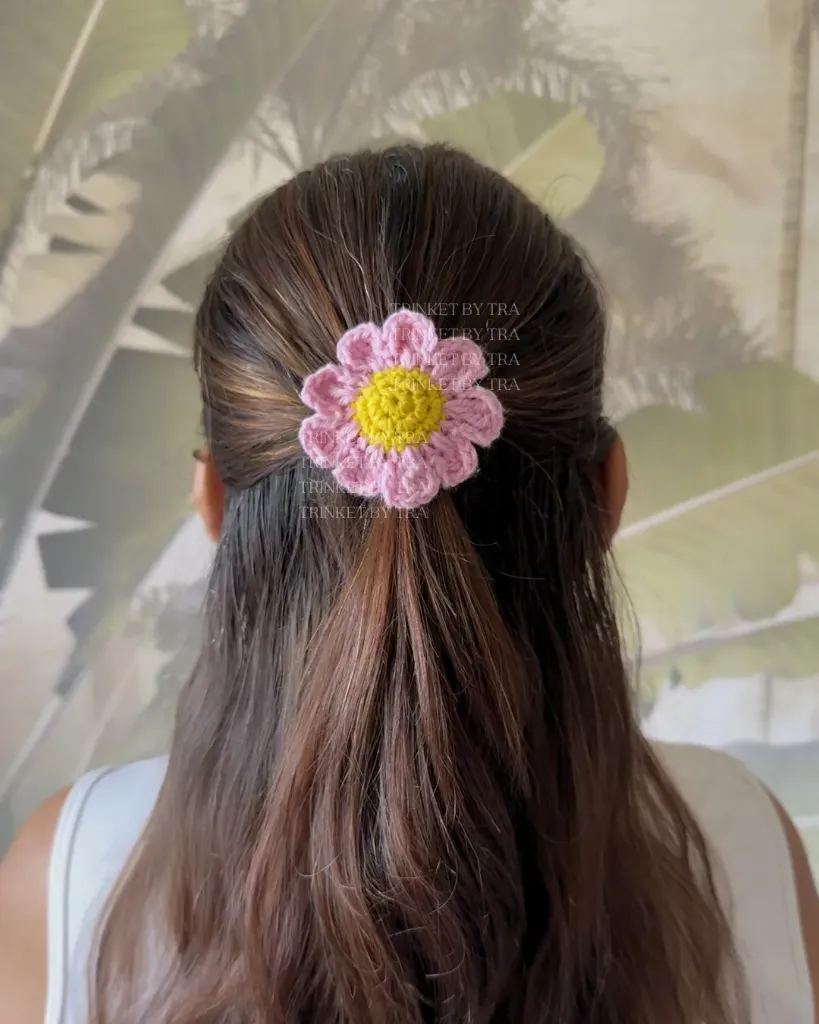 Daisy hair tie (Baby pink)