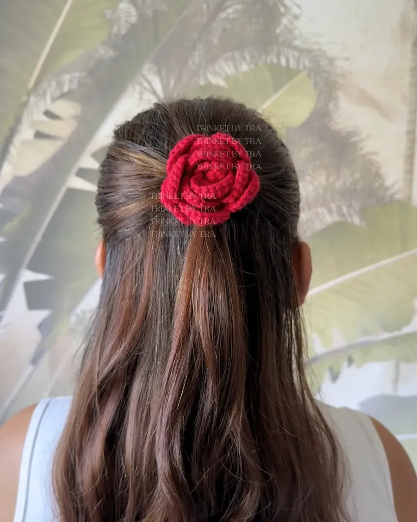 Rose hair tie (Red)