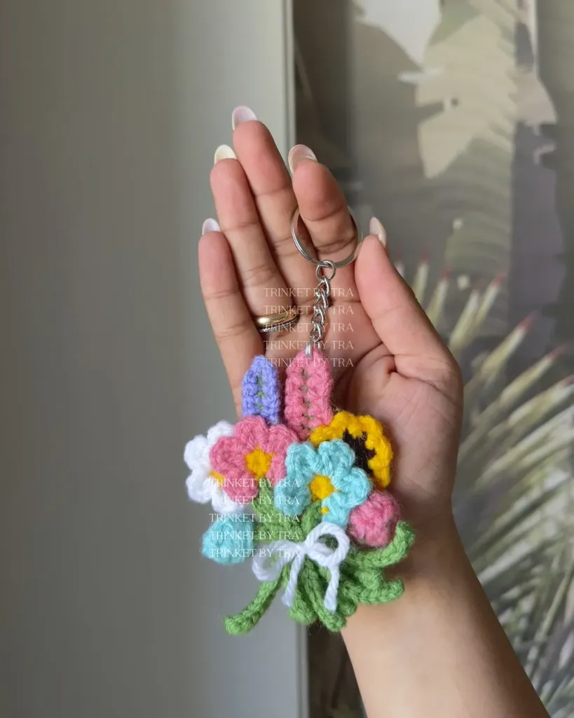 Mini flower bunch keychain