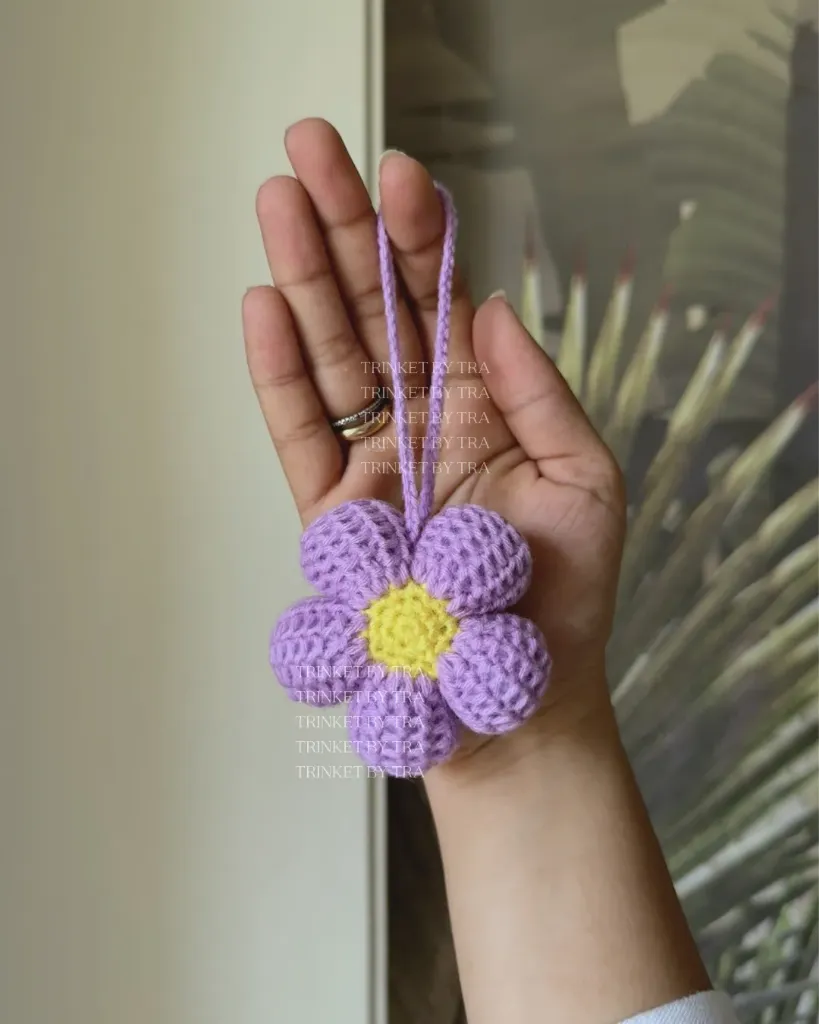 Small floral bag tag  (Lavender)