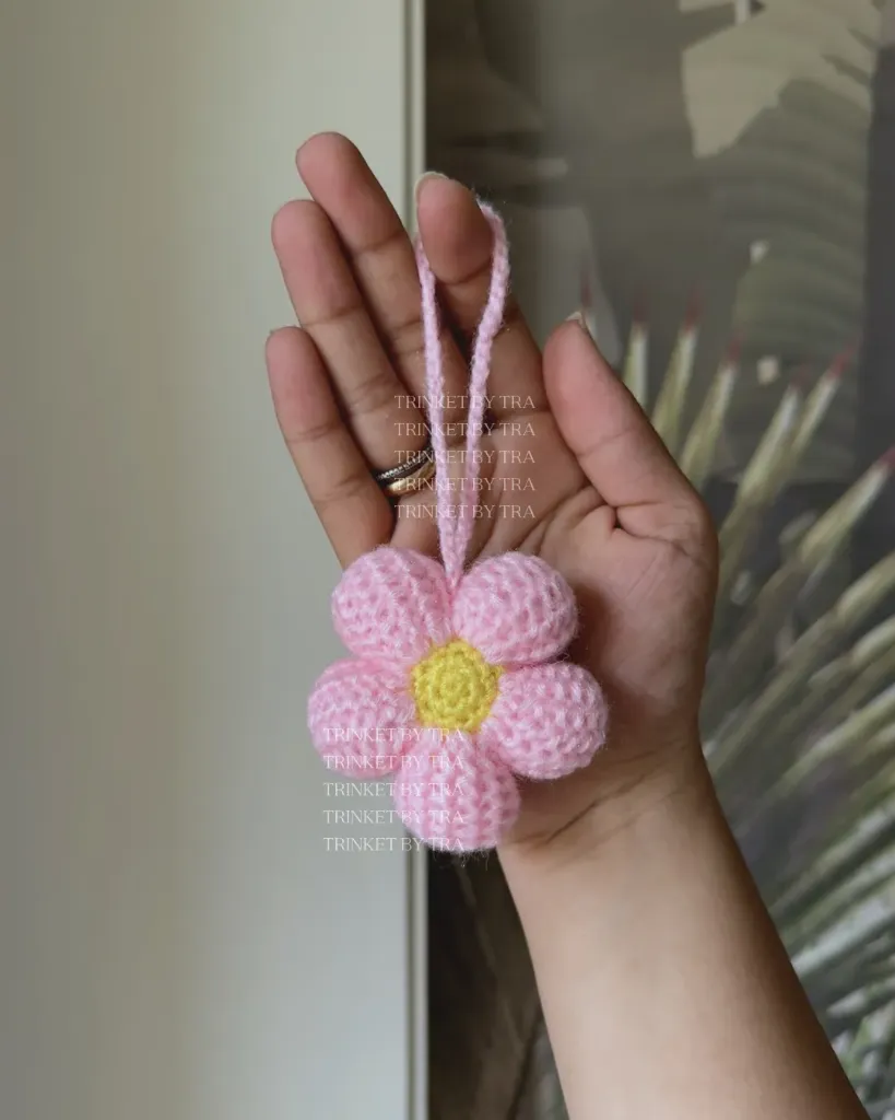 Small floral bag tag  (Baby pink)