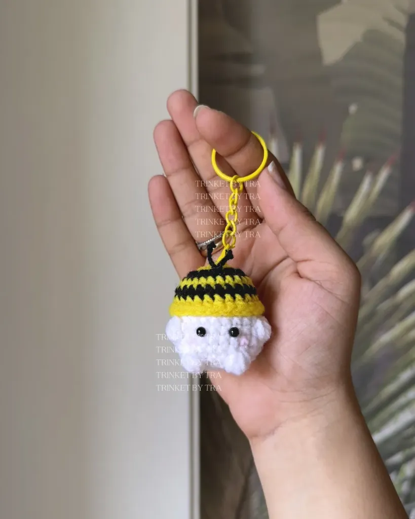 Mushroom hat keychain