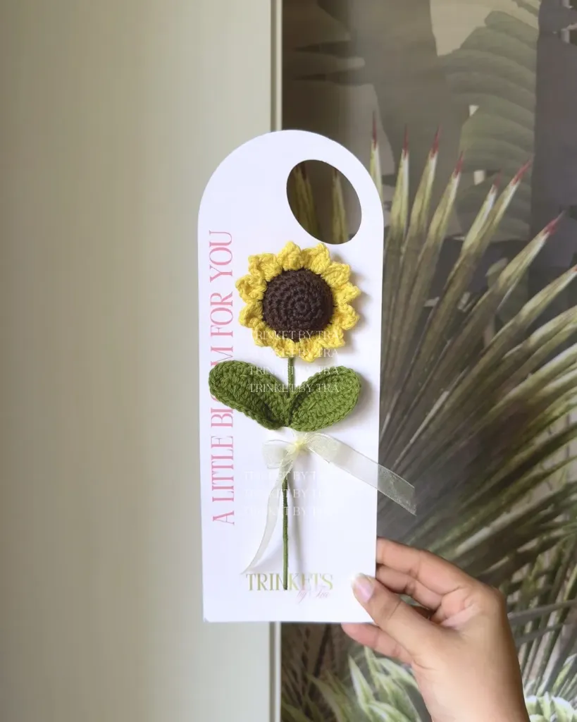 Small sunflower on card