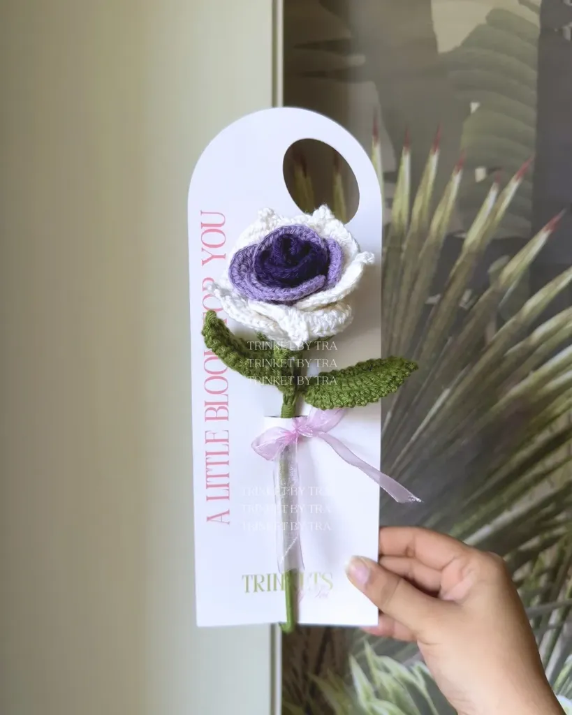 Thai rose on card (Lavender)