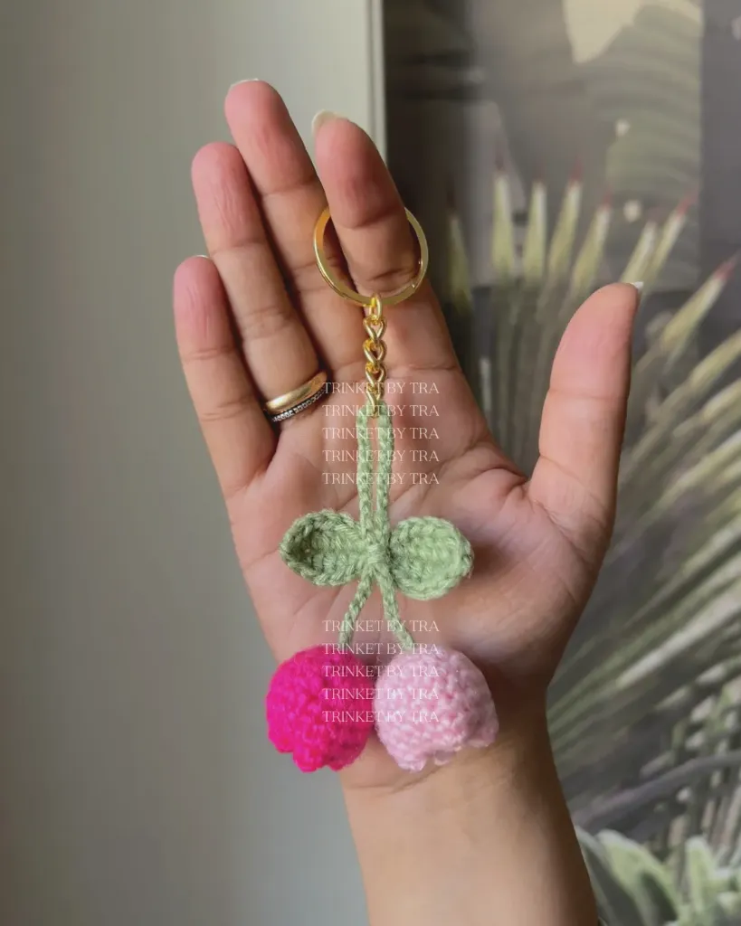Tulip keychain (Hot pink + Baby pink)